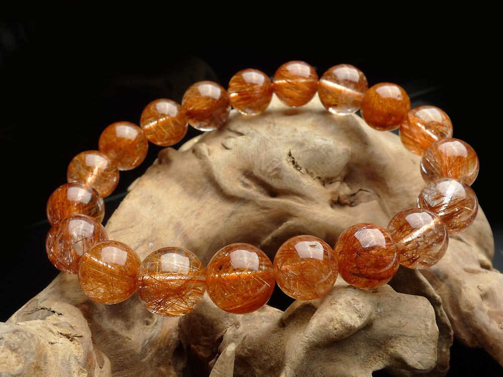 [HCM]VÒNG TAY ĐÁ THẠCH ANH TÓC ĐỎ 10LY