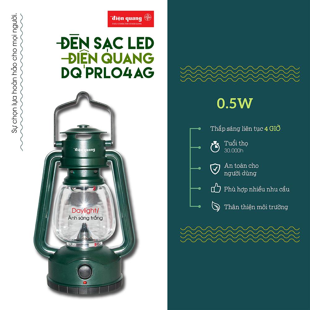Đèn sạc Led Điện Quang ĐQ PRL04 AG (0.5W, ánh sáng trắng, màu xanh quân sự)