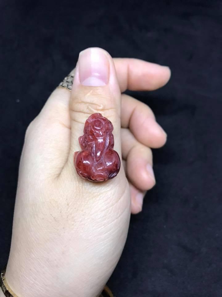 [HCM]MẶT TỲ HƯU MAY MẮN ĐÁ CẨM THẠCH ĐỎ