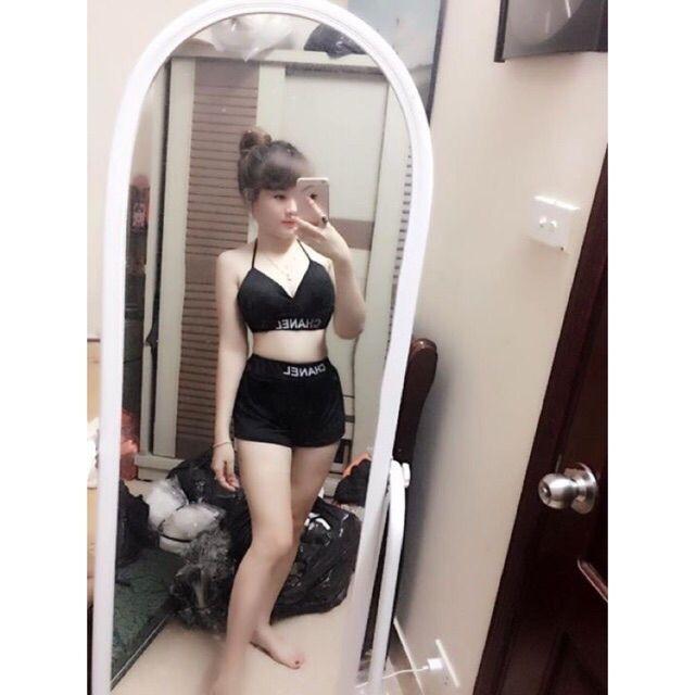 Bộ Đồ Bơi Bikini Đi Biển 3 Mảnh Áo Lưới