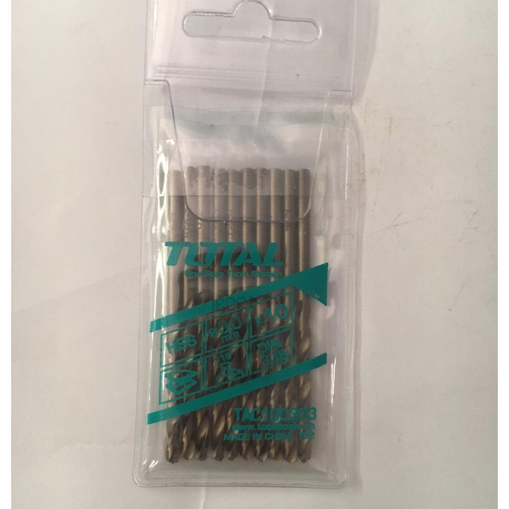 3.0MM BỘ 10 MŨI KHOAN SẮT TOTAL TAC100303