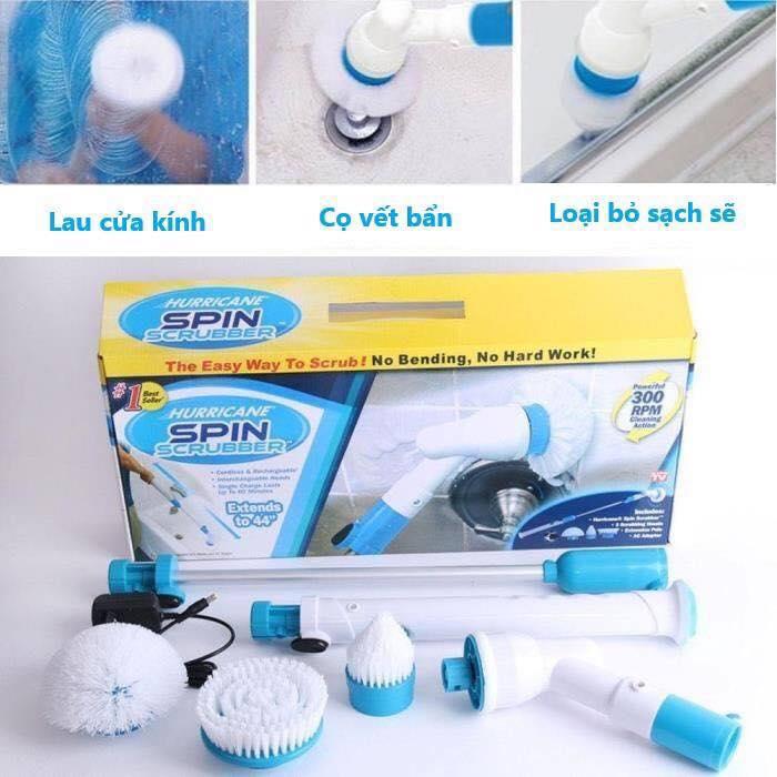 Chổi điện cọ rửa đa năng spin 3 đầu cao cấp