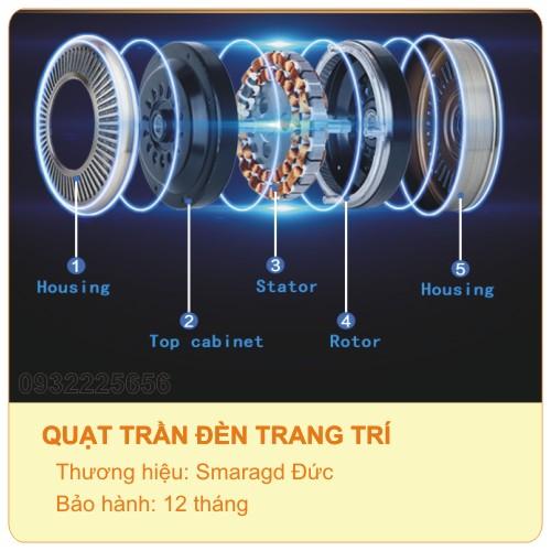 Quạt trần đèn trang trí Smaradg - Đức 52-031