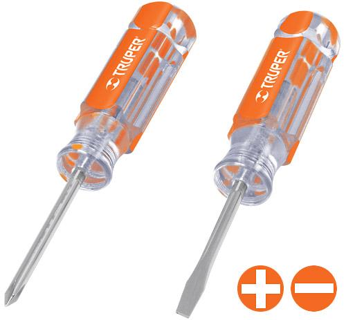 Bộ tuốc nơ vít dẹp và bake 2 cây Truper 14199 (DES-MINI-2)