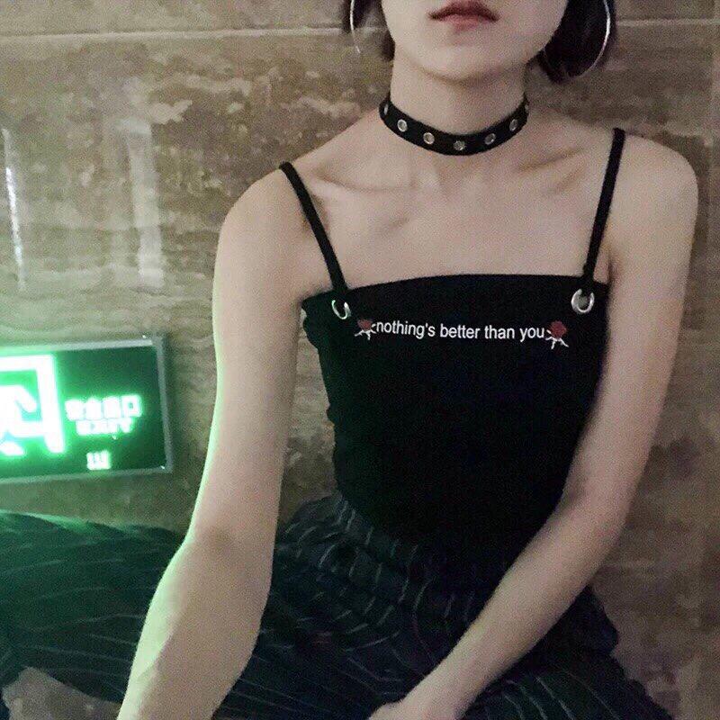 Áo 2 dây ngang khoen tròn sexy