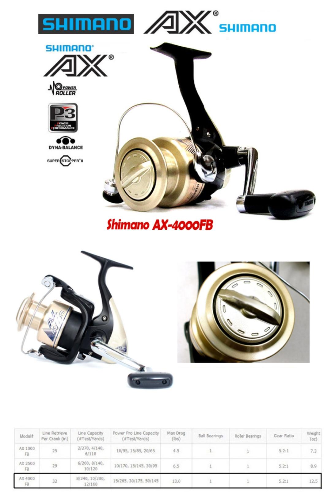 Máy câu cá Shimano AX 4000 FB (Be)