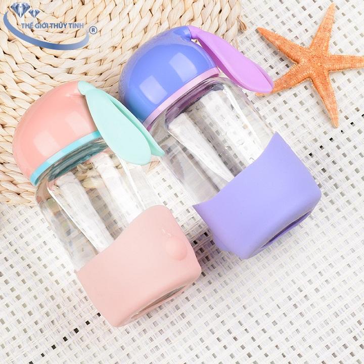 Bình Thủy Tinh Tai Thỏ 350ML