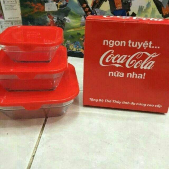Bộ 3 thố thủy tinh có nắp đậy