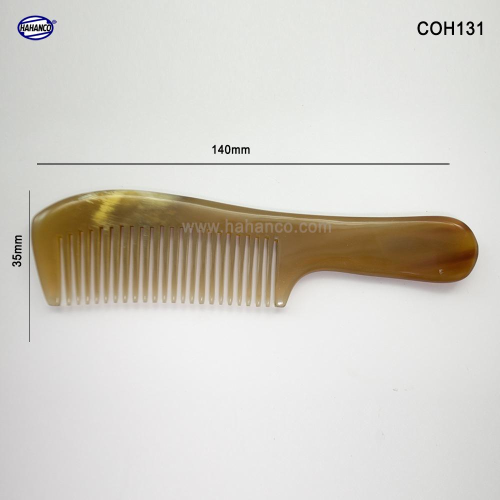 Lược Sừng Xuất Nhật - COH131 (Size: S - 14cm) Mẫu Tiêu Chuẩn - Horn Comb Of HAHANCO - Lược Sừng Trâu - Có Lợi Cho Sức Khỏe