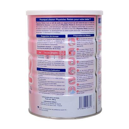 Sữa Physiolac Relais số 2 900g ( dành cho trẻ từ 6 - 12 tháng) (hộp thiếc)