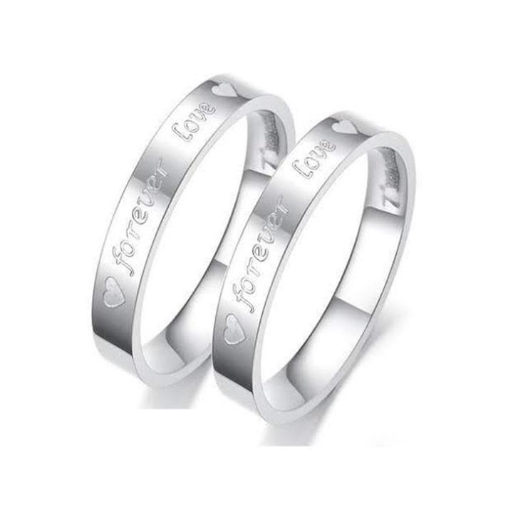 Nhẫn cặp inox forever love cao cấp NC137