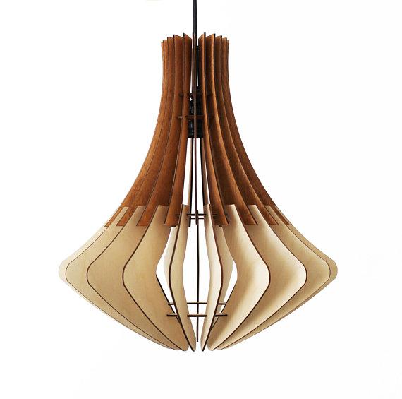 Đèn Gỗ Trang Trí Thả Trần Bằng Gỗ Thông Plywood Hanging Light Chandelier