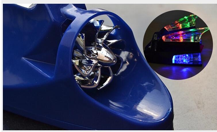 Vây cá mập trang trí nóc xe hơi giả ăng-ten (Đèn LED chạy bằng năng lượng gió) (Màu Xanh)