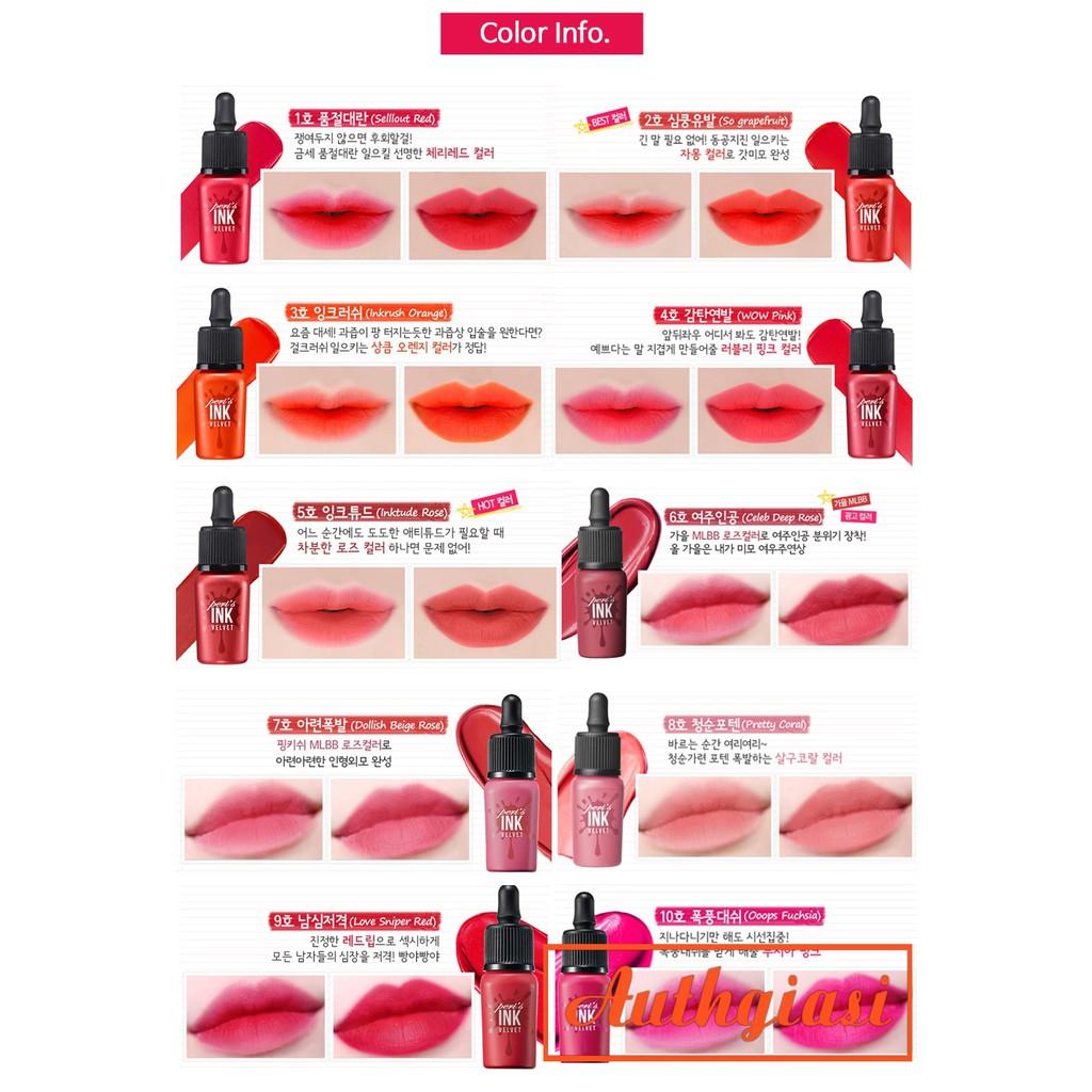 Son kem lì Peripera Ink Velvet #04 siêu chạy