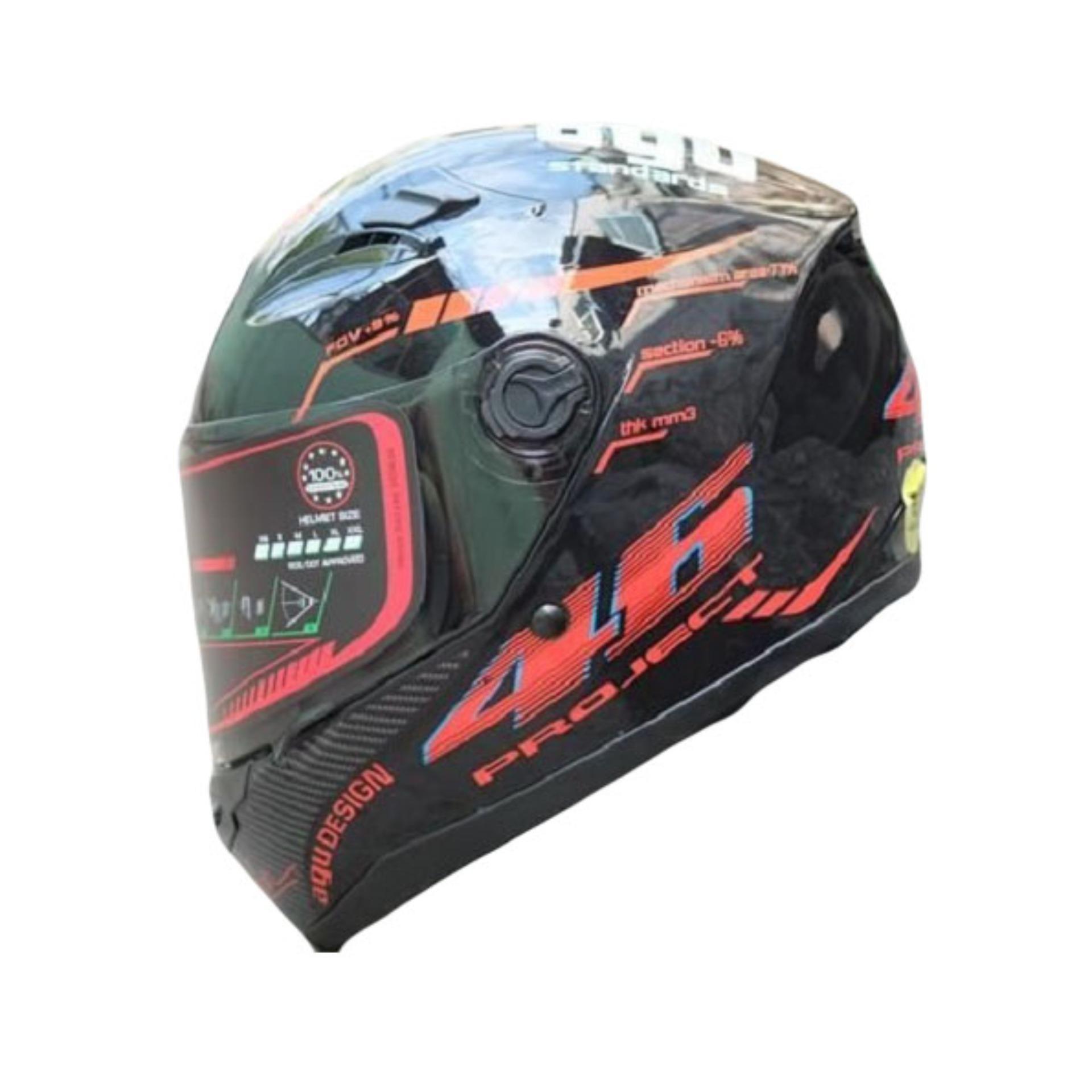 [HCM]Mũ fullface AGU tem 46 đỏ kính trà