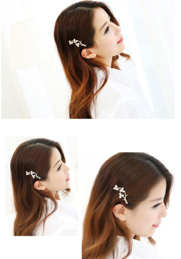 Kẹp tóc đính hạt mầu vàng phong cách vintage
