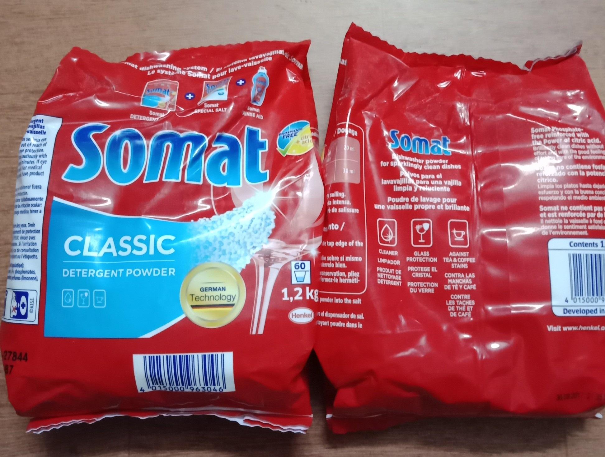Bột rửa chén bát Somat Đức (viên rửa finish tổng hợp muối bóng bột )