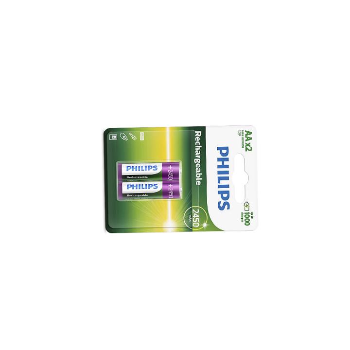 [HCM]Vỉ 2 viên pin sạc AA 2450mAh Philips