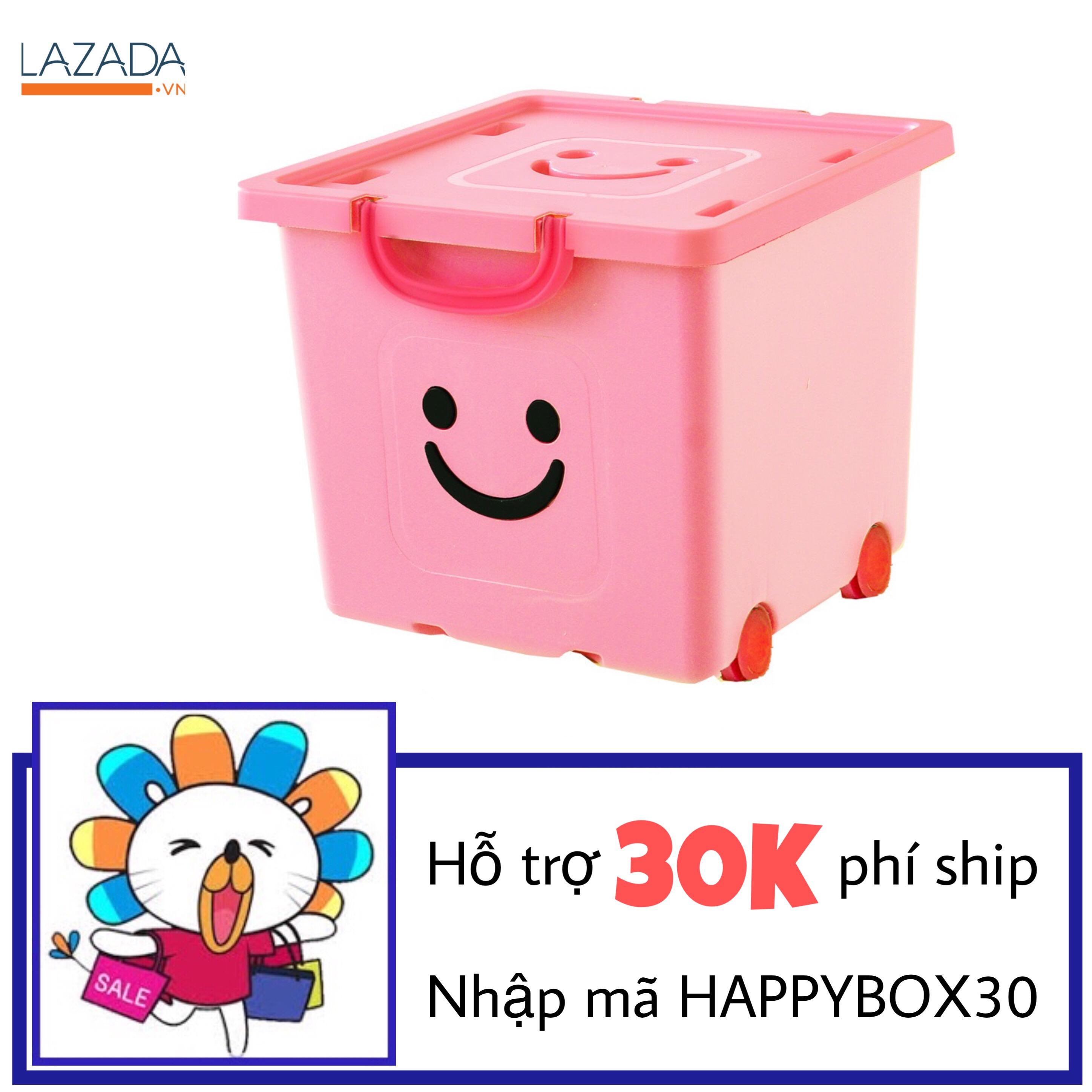 Thùng nhựa vuông Happy Box YW-06 (Hồng nhạt)