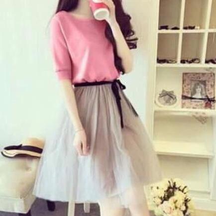 sét áo và váy lưới xòe fashionlyly