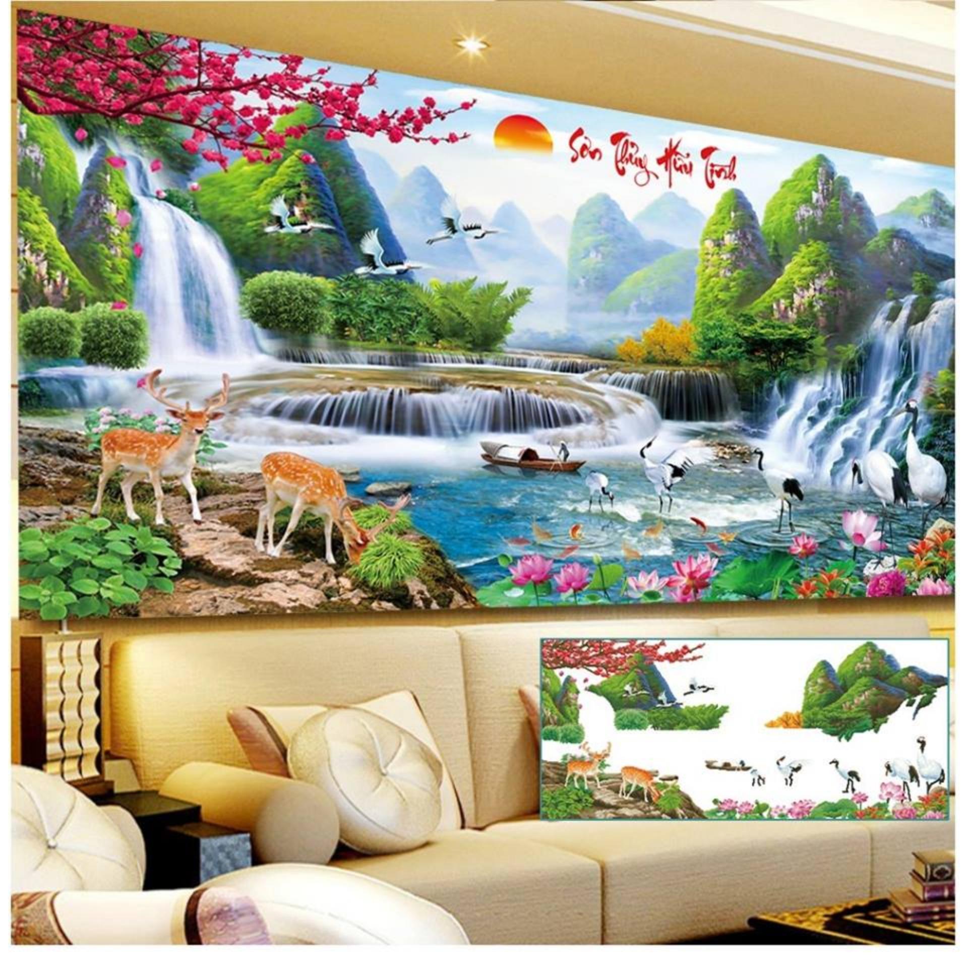 TRANH ĐÍNH ĐÁ PHONG CẢNH -Y8076-160x70cm