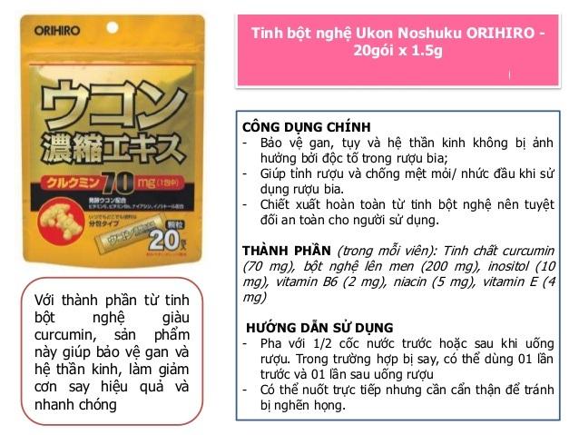 [HCM]Bột nghệ Chống Say Orihiro 20 gói/túi Nhật Bản