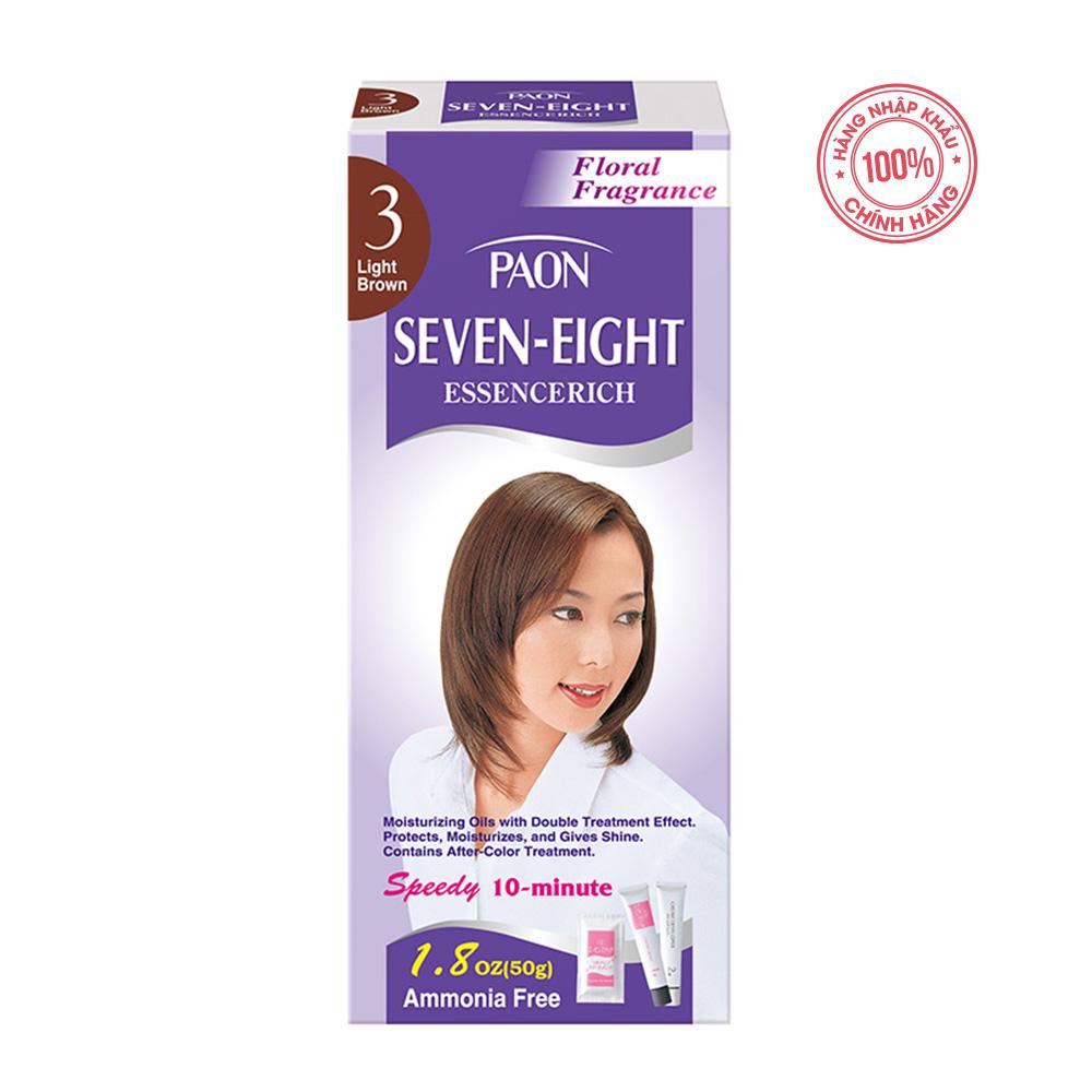 Nhuộm phủ bạc dưỡng chất Seven Eight số 3 (Nâu sáng) Nhật Bản (50g + 50g)