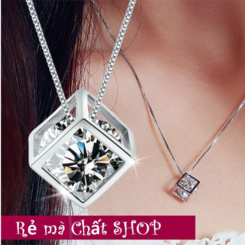 [HCM]Dây Chuyền Bạc S925 Hình Vuông Zircon LOVE MAGIC Phong Cách Hàn DCBACLOVEMAGIC04