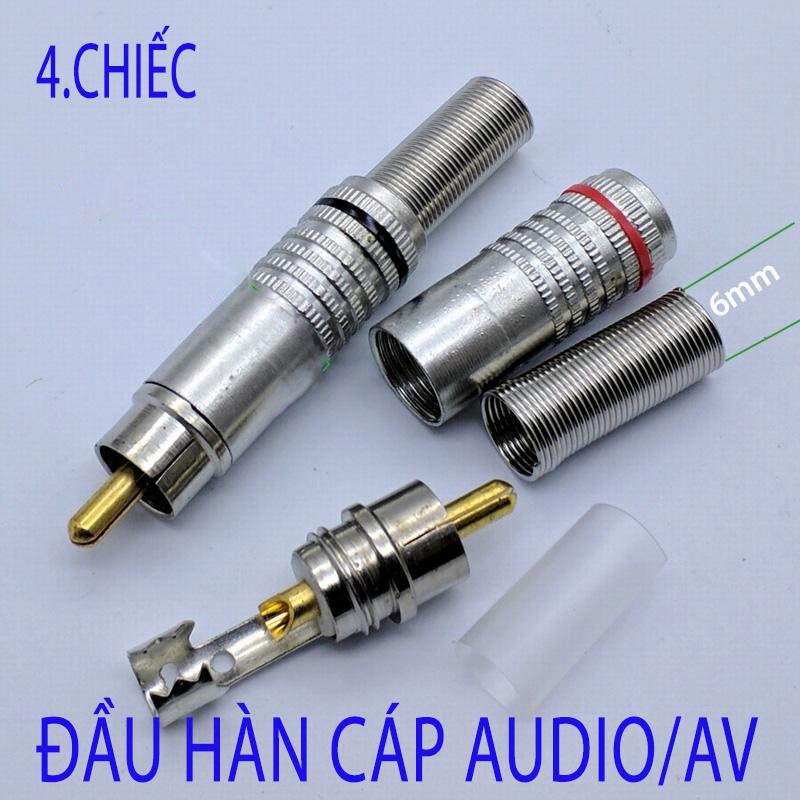 Bộ 4 Chiếc jack hàn cắm AV/Audio Video dùng cho dây loa loại to 6.0mm