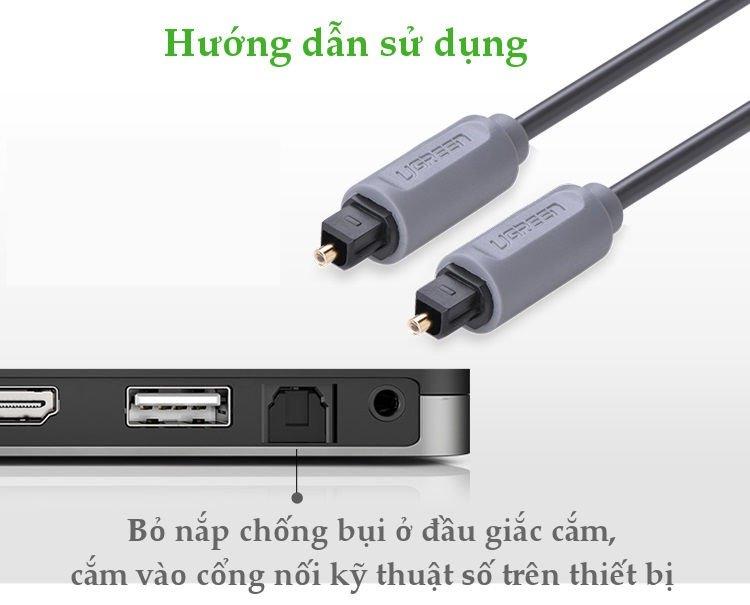 Dây audio quang (Toslink, Optical) dài 1M UGREEN AV122 10768 (đen)