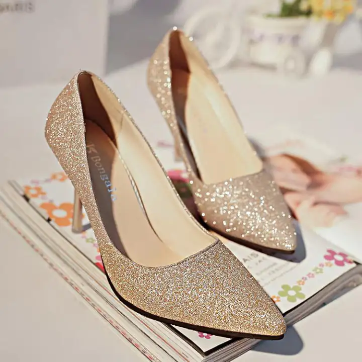 dull gold shoes