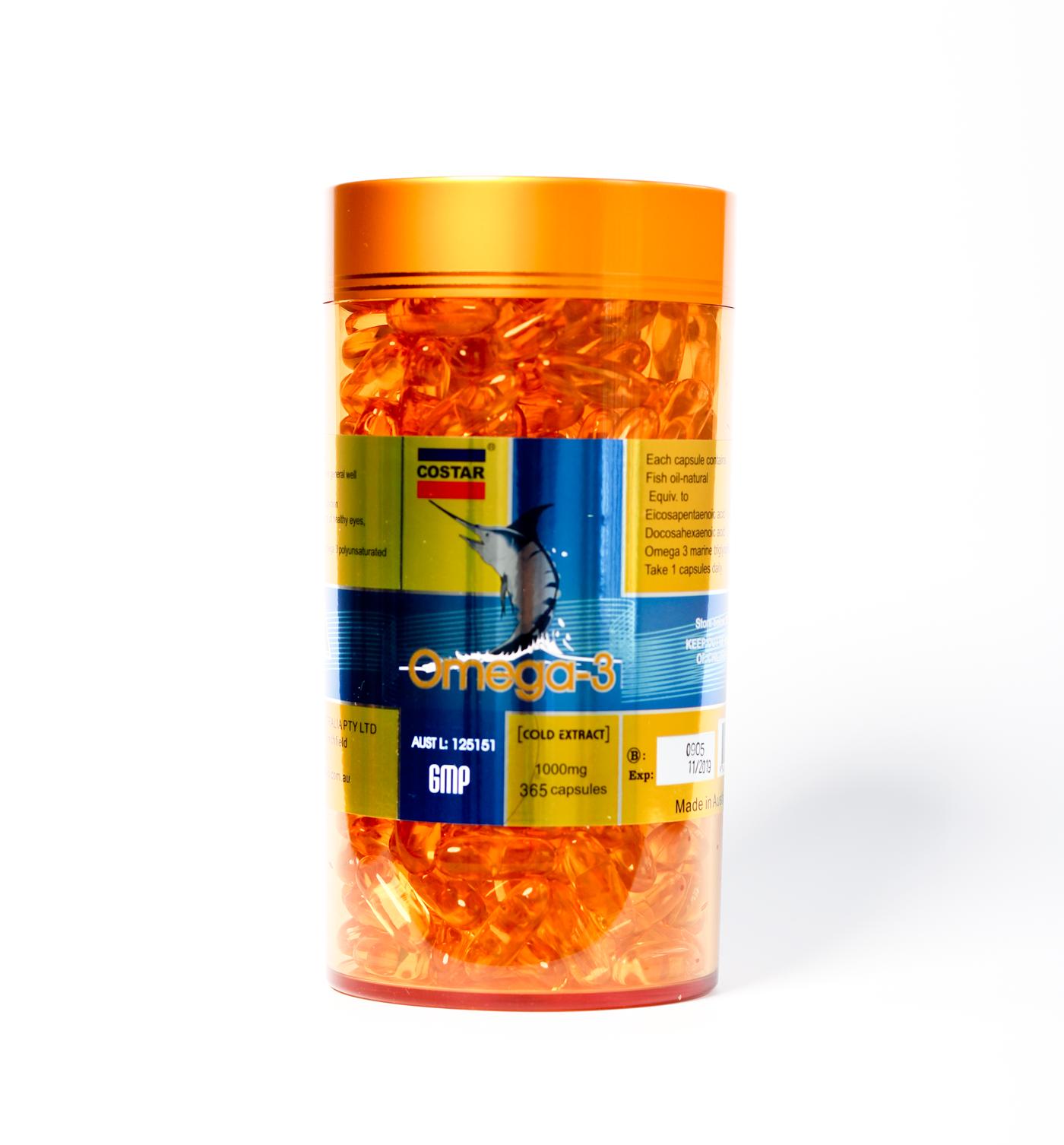 Omega 3 Viên Nang Mềm Dầu Cá Costar Úc 1000Mg (365 Viên)