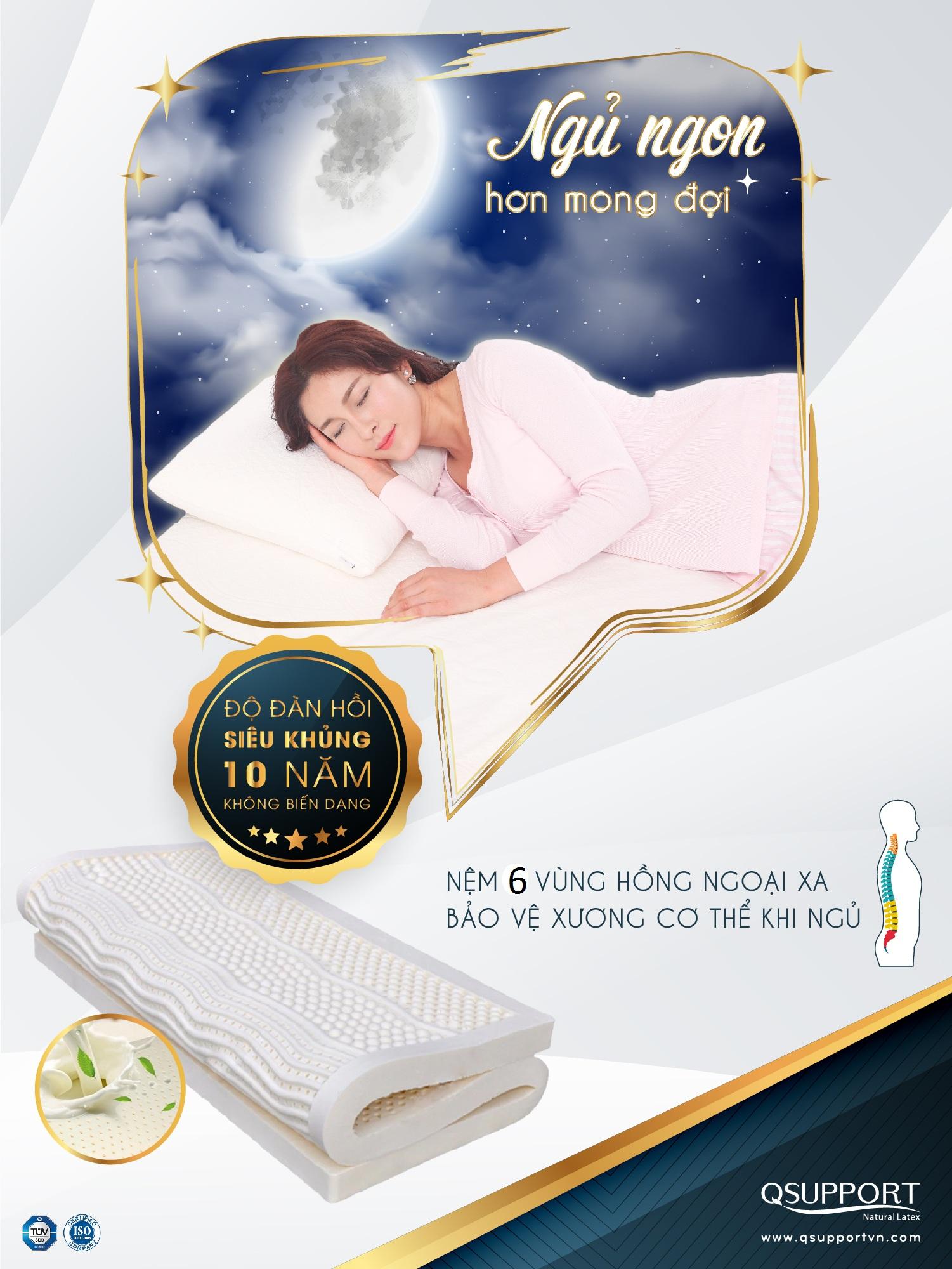 Nệm 6 vùng massage, tia hồng ngoại xa Cao cấp QSuporpt 120*200*5CM