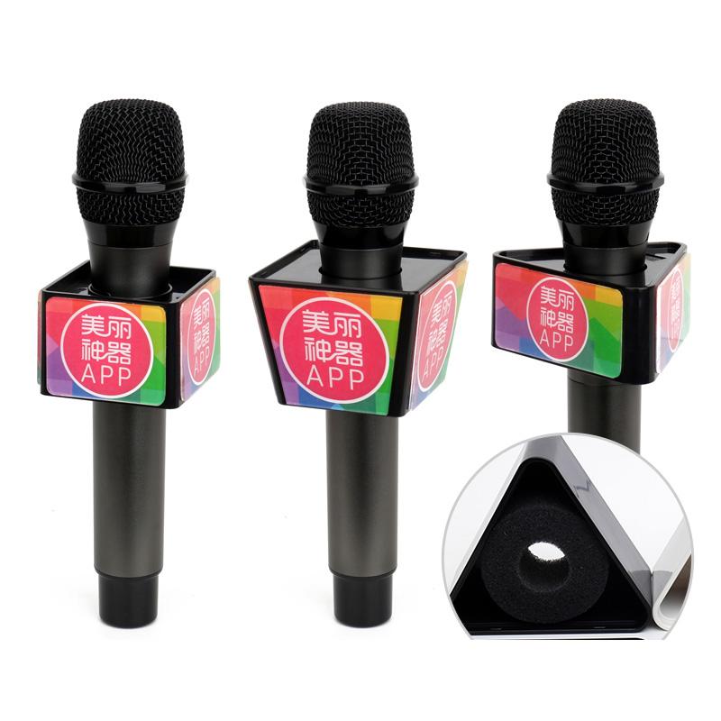 Gá mic gắn logo - mic flags (Đen)
