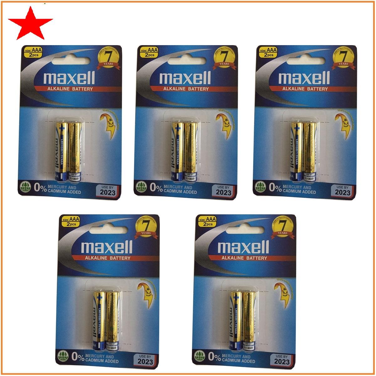 Combo 2 vỉ pin AAA Maxell Alkaline, pin đũa Maxell (1 vỉ 2 viên)