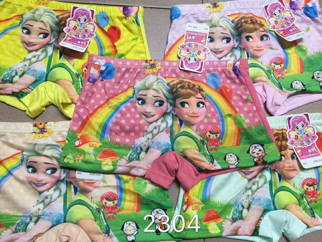 Combo 5 quần chip đùi elsa nhiều hình cho bé gái