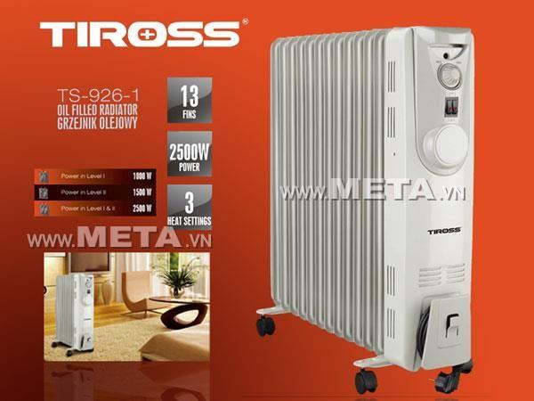 Máy sưởi dầu Tiross 13 thanh TS926-1