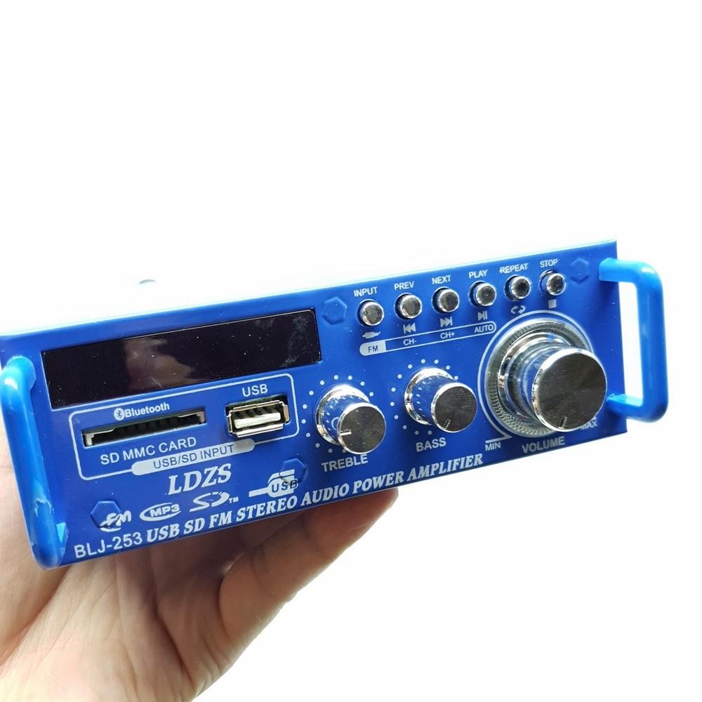 Amply LDZS BLJ-253 12V/220V USB BLUTOOTH 300W x 300W (XANH)