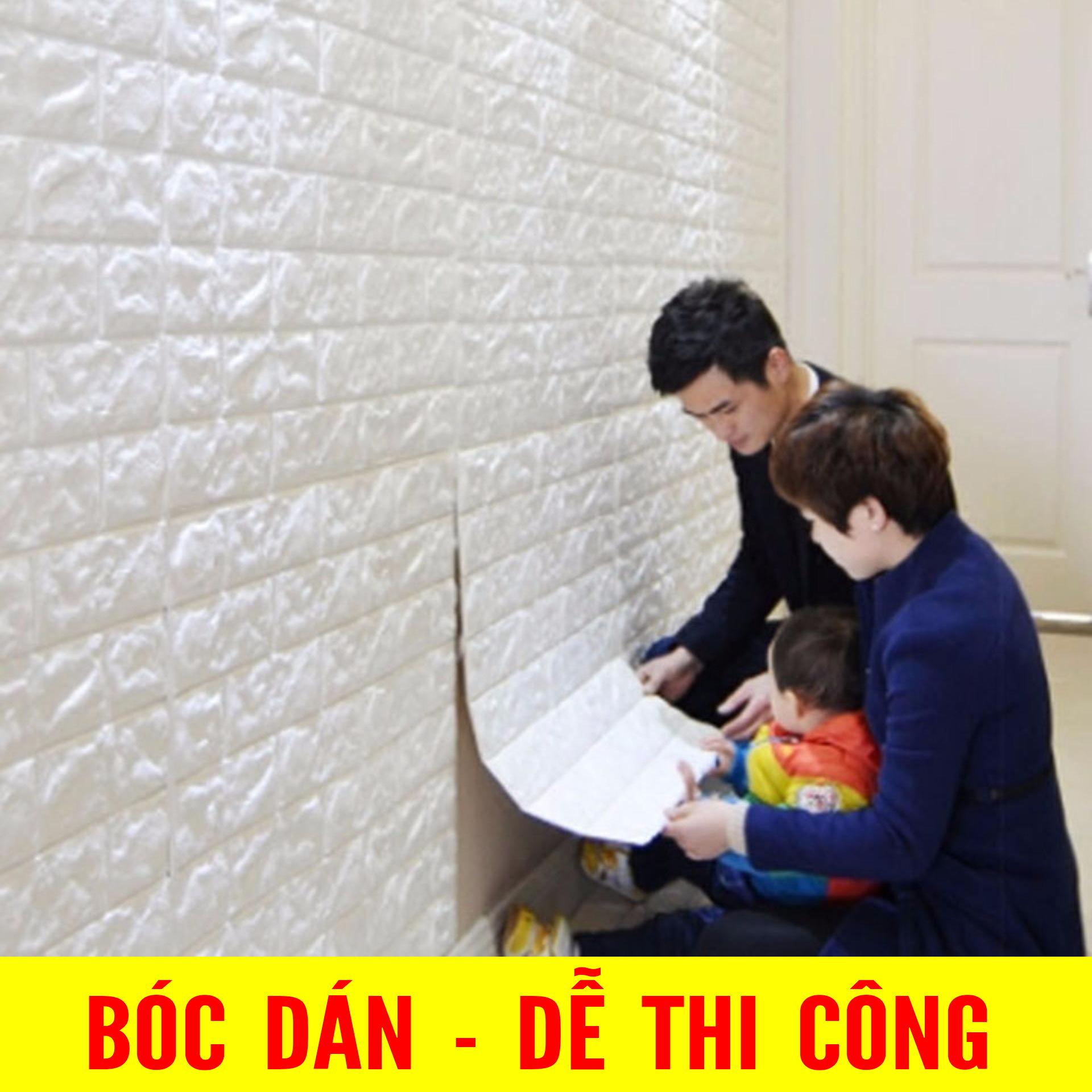 10 tấm Xốp Dán Tường 3D Giả Gạch Bóc Dán / Chịu lực, chống nước, chống ẩm mốc / 70x77cm