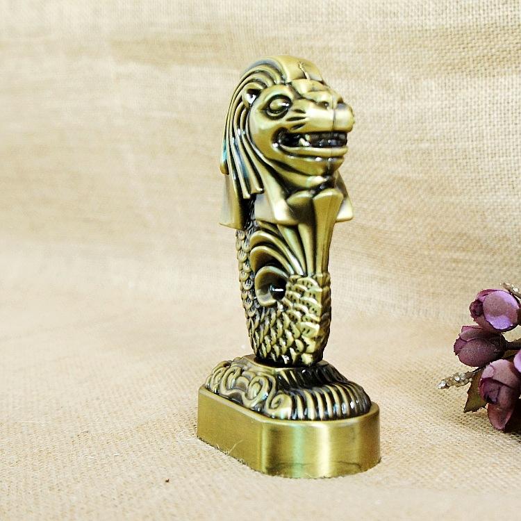 [HCM SHIP NHANH]Mô hình sư tử biển Merlion cao 15.5 cm (Màu Vàng Rêu)