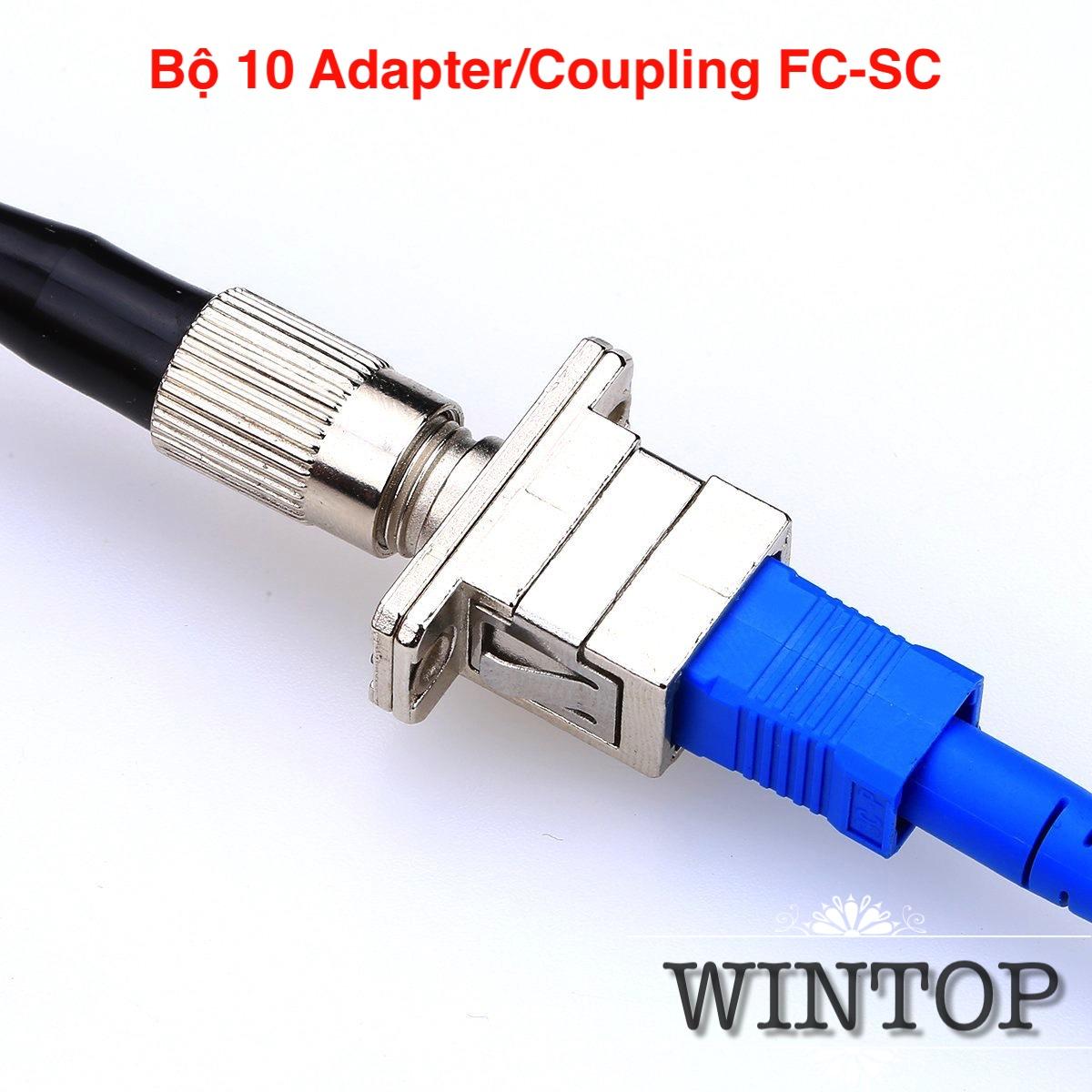 Bộ 10 Adapter/Coupler quang FC-SC (Hợp Kim)
