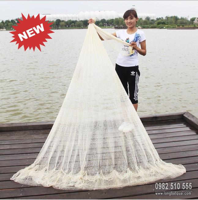 Chài Dù Trắng Chì Đúc Sợi Lưới Thái lan Cao cấp Bung 6m nặng 3.5kg