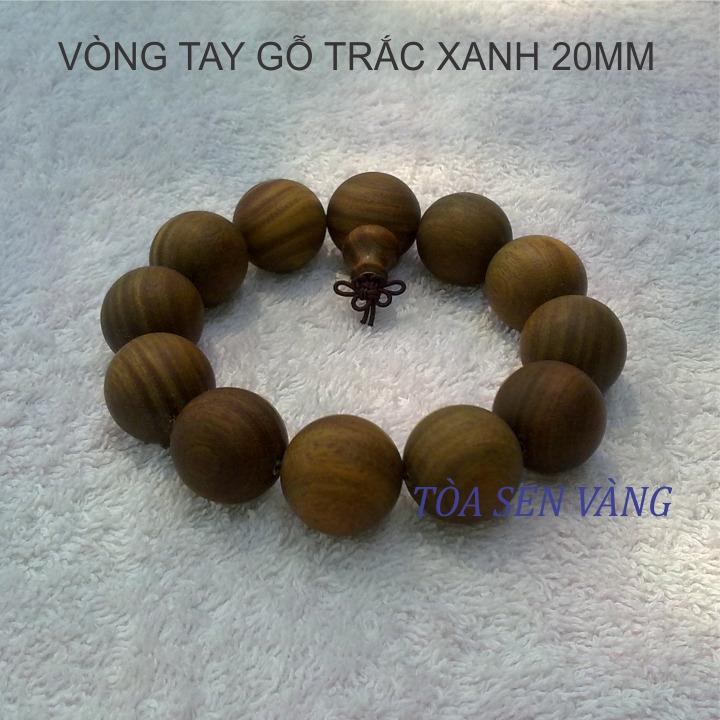 [HCM]VÒNG TAY GỖ TRẮC XANH 20MM