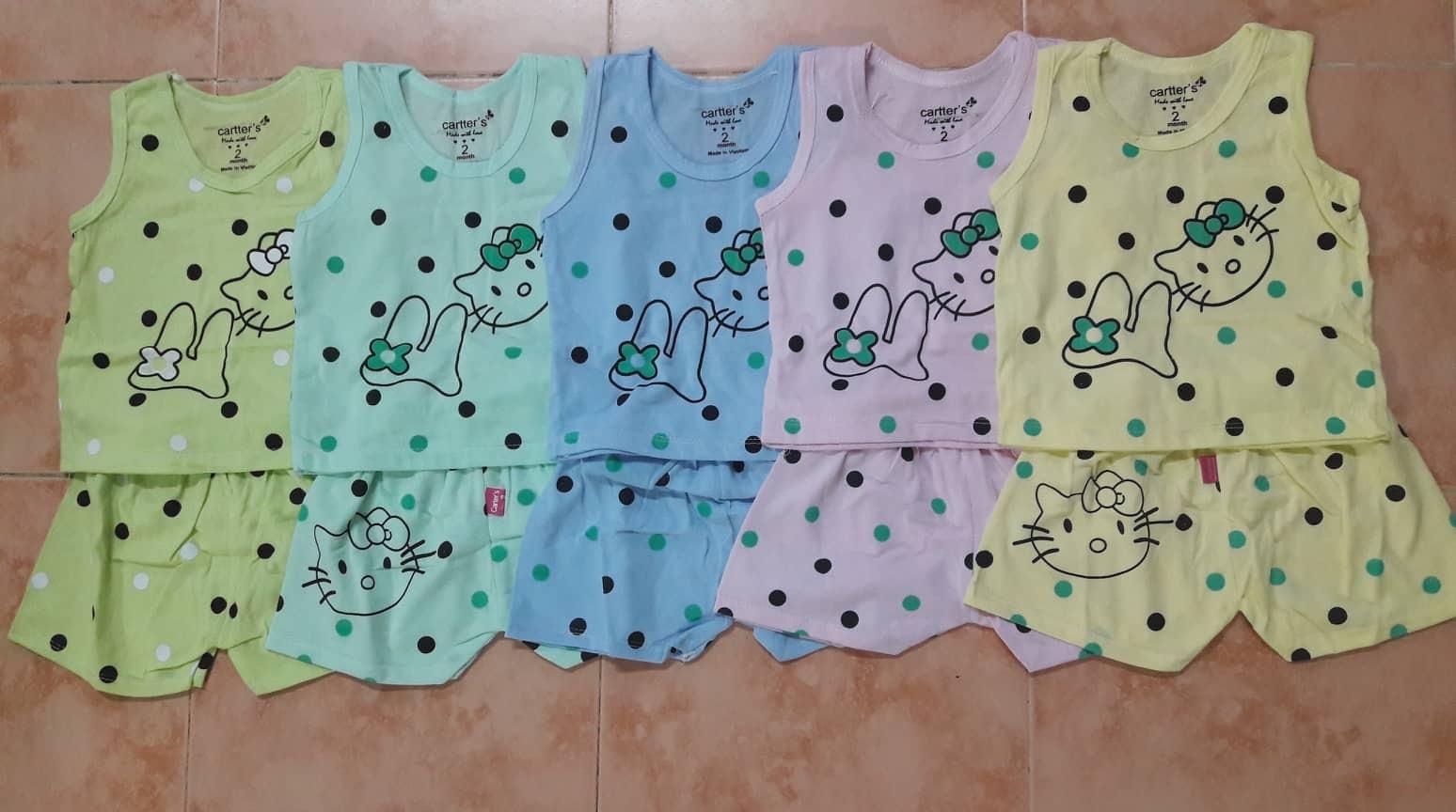 Set 5 bộ sát nách quần đùi bé gái 4-14kg(HÀNG ĐẸP, ẢNH THẬT)