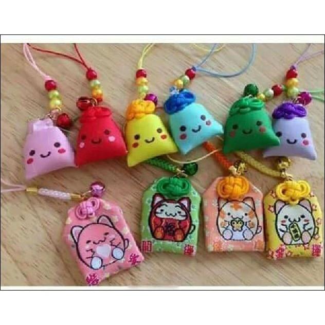 Túi Phước May Mắn gấm Omamori móc khóa xinh xắn phong cách nhật bản đáng yêu dễ thương