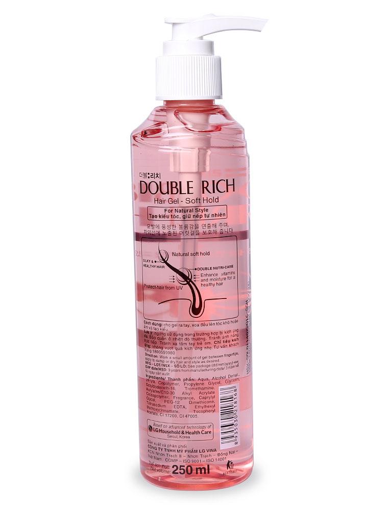 Gel Dưỡng Tóc Giữ Nếp Tóc Thẳng Double Rich Soft Hold Chai 250ML