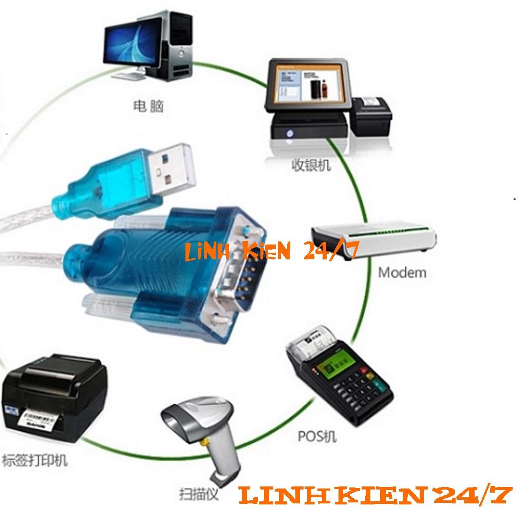 Cáp Chuyển USB Sang RS232 Cổng Com Đực 9 Chân HL340