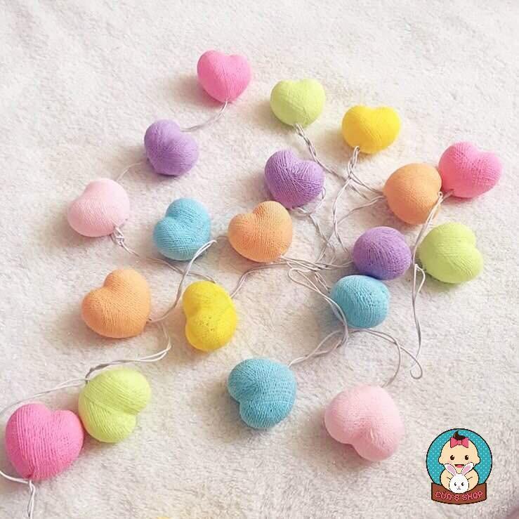 Đèn Dây Trang Trí Catton Trái Tim Siêu Lãng Mạn
