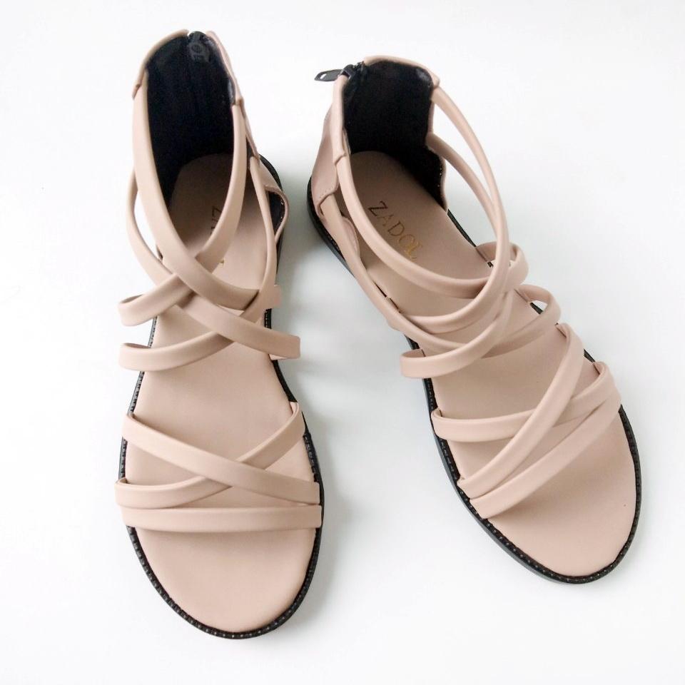 Sandal dây có khóa kéo (hình thật)
