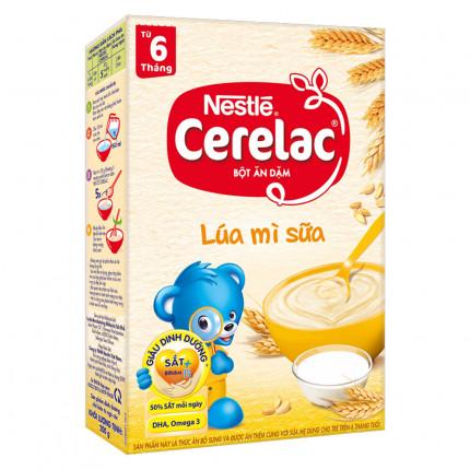 Bột ăn dặm Nestle Cerelac lúa mì sữa 200g- mẫu mới ít đường